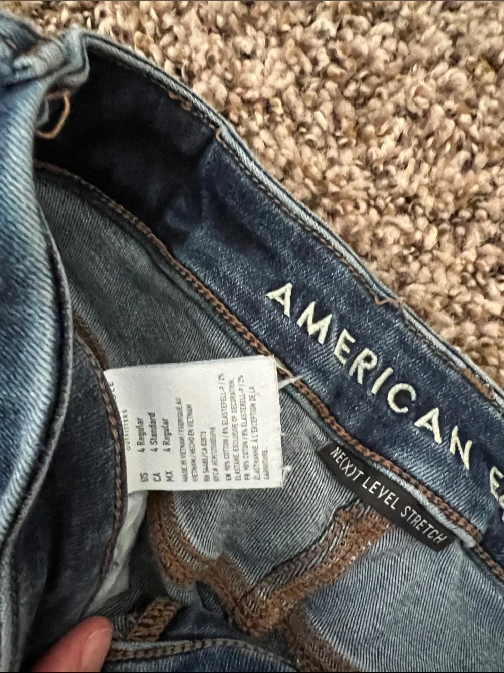 American Eagle Outfitters Dark Blue High-Rise Skinny Jeans
